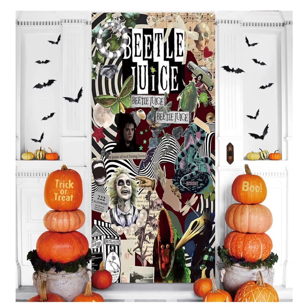Beetlejuice Halloween Door Cover
